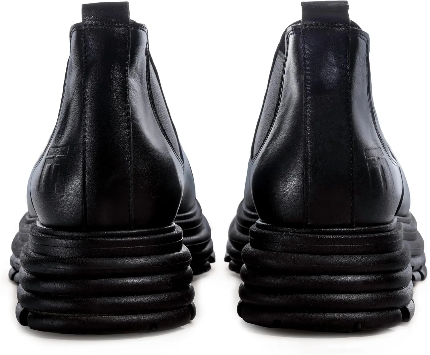 Soho | 100% Made in Italy Chelsea Boots for Women, Black Italian Leather - Chunky, Non Slip Platform Sole and Lug Heel - Ankle Booties for Ladies - Ideal for Fall and Winter