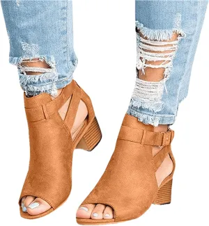 Strappy Sandals For Women,Chunky Block High Heels for Women,Open Toe Shoes Heels for Women Dressy Ankle Strap Sandals