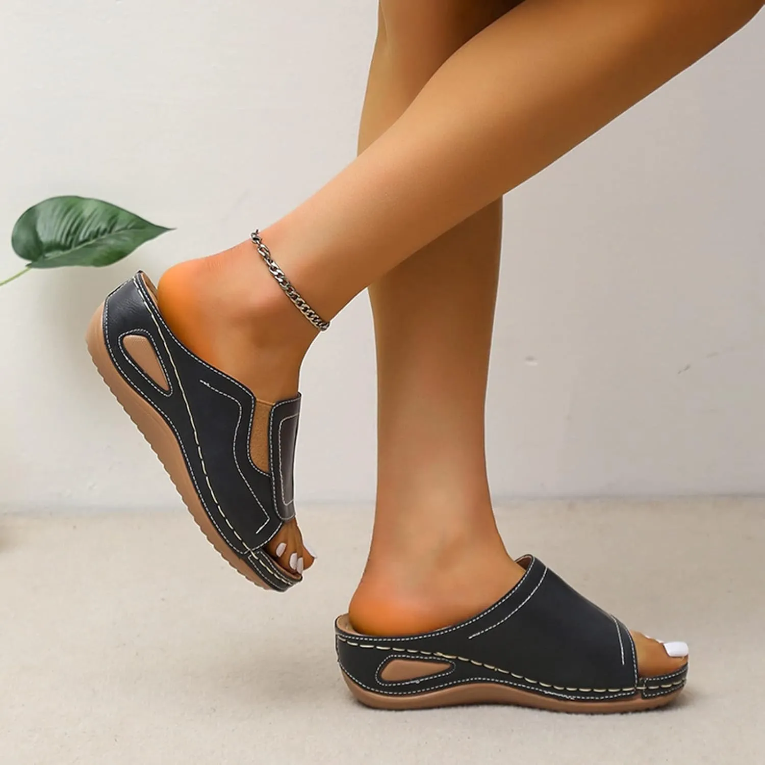 Summer Slides Sandals for Women Non-Slip House Slippers Indoor Outdoor Party Sandals Vacation Sandals for Women