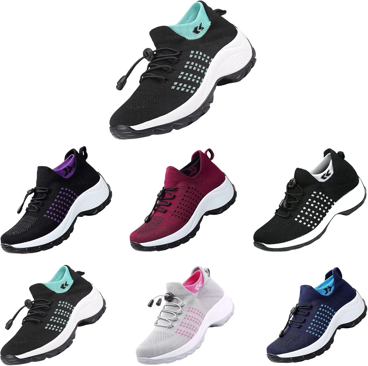 Tennis Shoes Womens Walking Sneakers for Women Black Loafers Women Closed Toe Indoor and Outdoor Christmas Tennis Shoes Comfortable Dressy Slip on