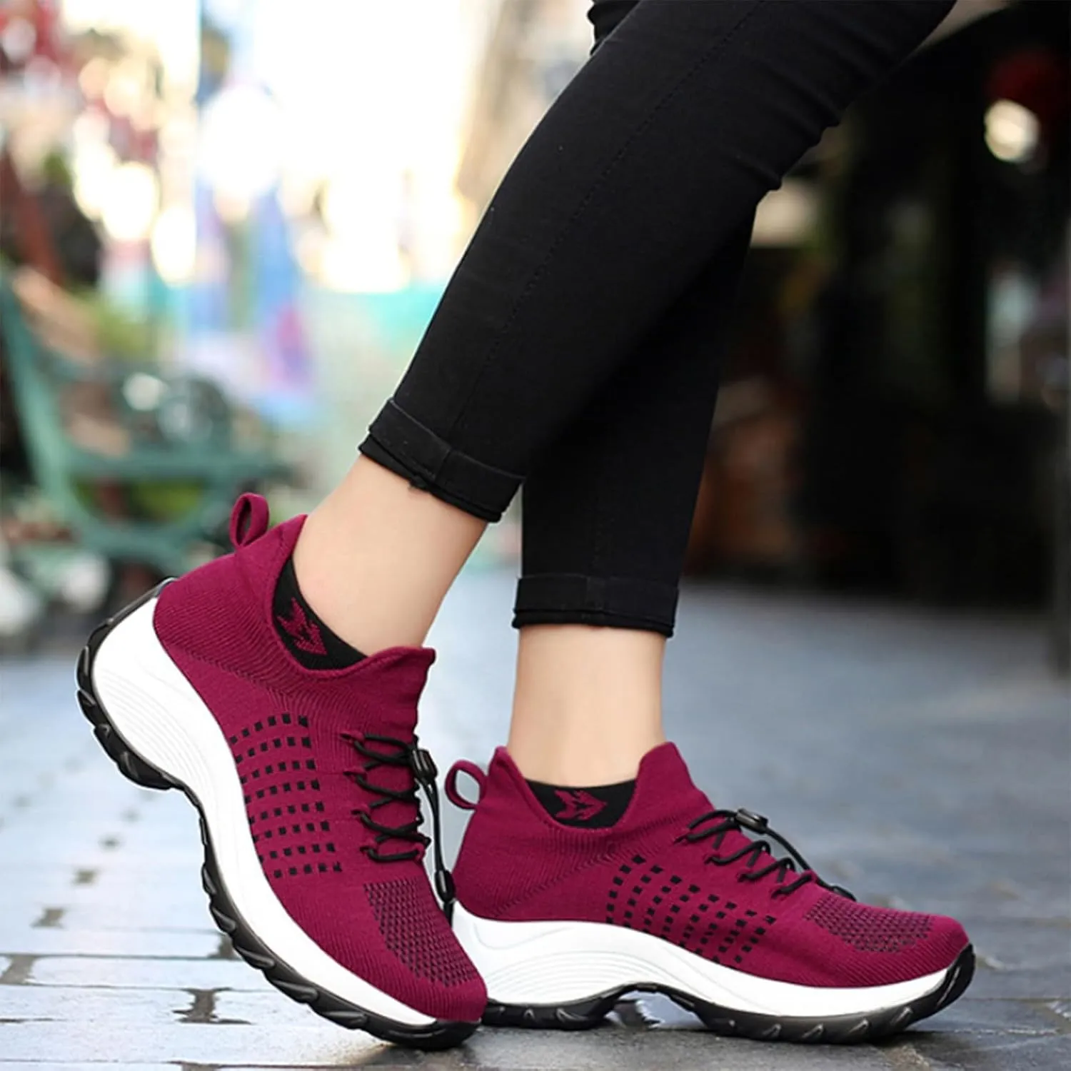 Tennis Shoes Womens Walking Sneakers for Women Black Loafers Women Closed Toe Indoor and Outdoor Christmas Tennis Shoes Comfortable Dressy Slip on