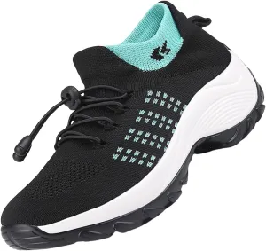 Tennis Shoes Womens Walking Sneakers for Women Black Loafers Women Closed Toe Indoor and Outdoor Christmas Tennis Shoes Comfortable Dressy Slip on