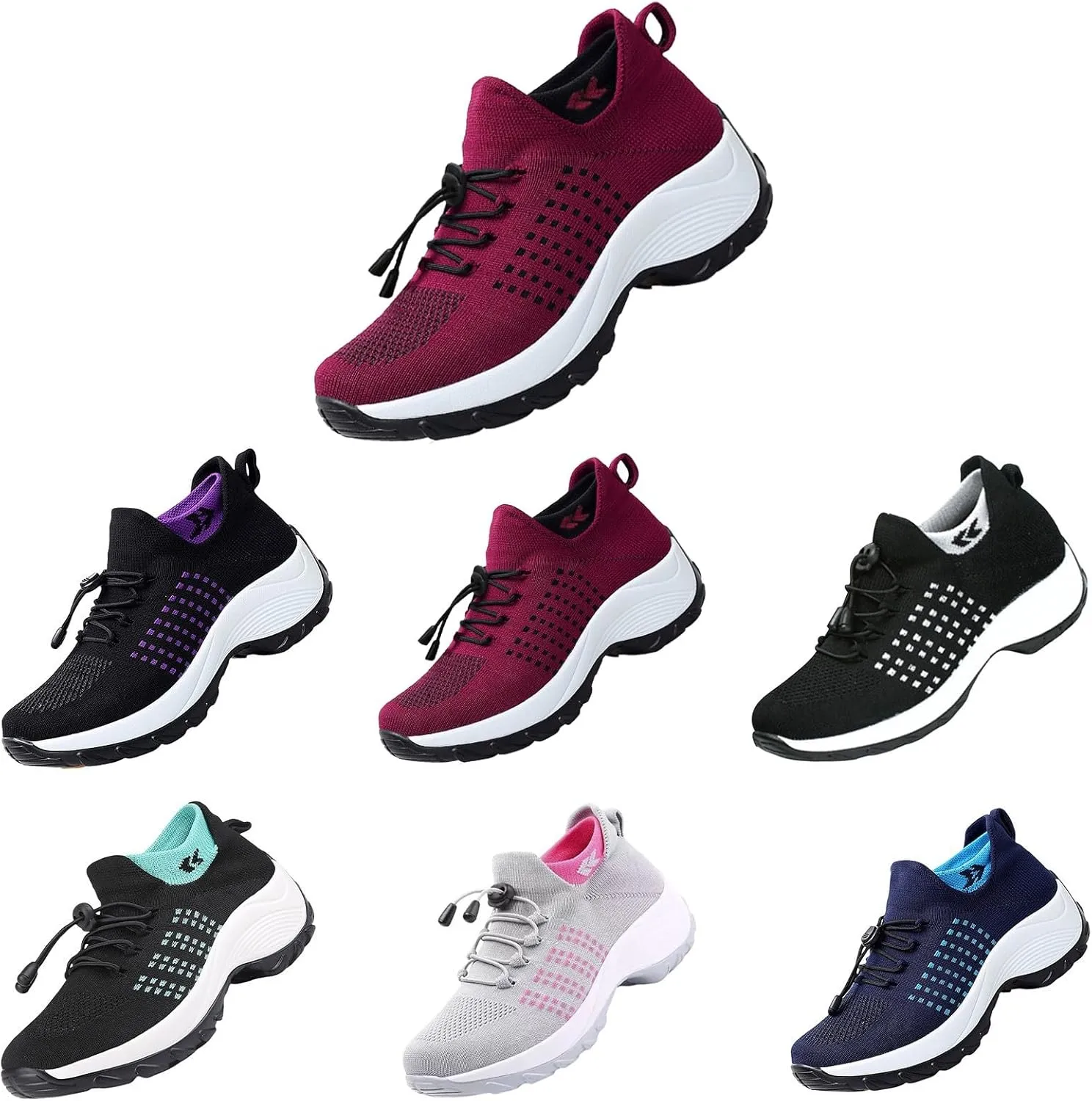 Tennis Shoes Womens Walking Sneakers for Women Black Loafers Women Closed Toe Indoor and Outdoor Christmas Tennis Shoes Comfortable Dressy Slip on