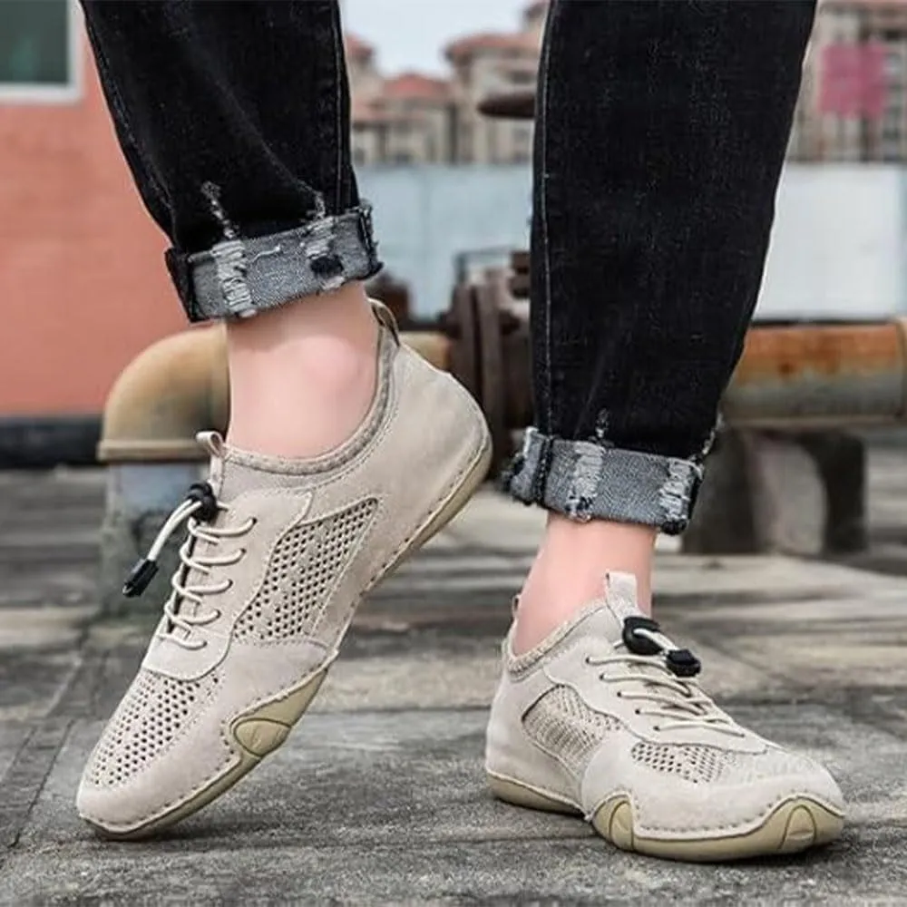 Vogany Men Shoes,Vogany Shoes Orthopedic Sneakers Men Handmade Men's Casual Driving Trainers - Summer Outdoor Breathable Mesh Slip-On Sneakers for Hiking & Walking
