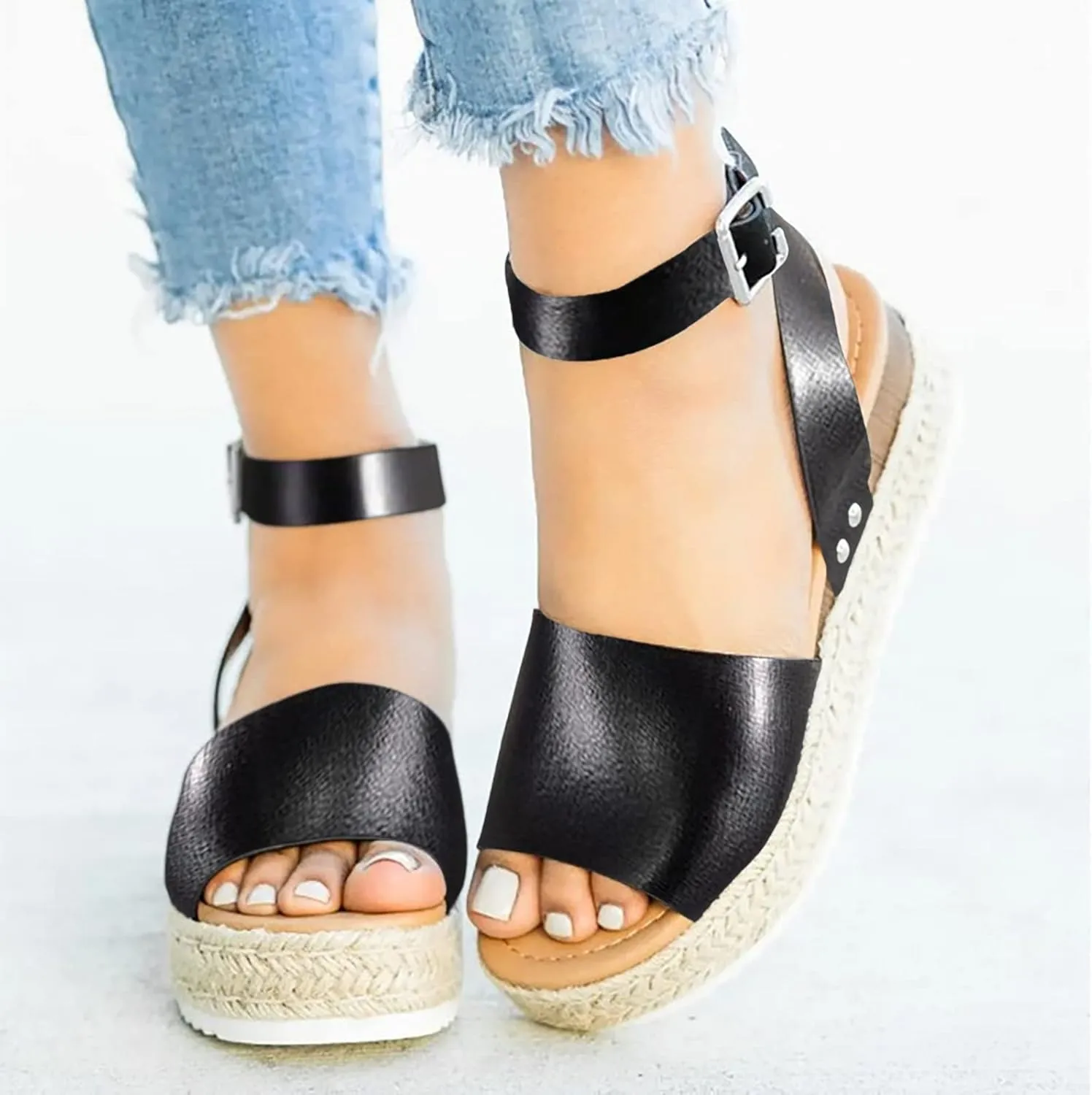 Walking Sandals Women, Beach Sandals for Women Casual Summer Espadrille Wedge Sandals Platform Sandals