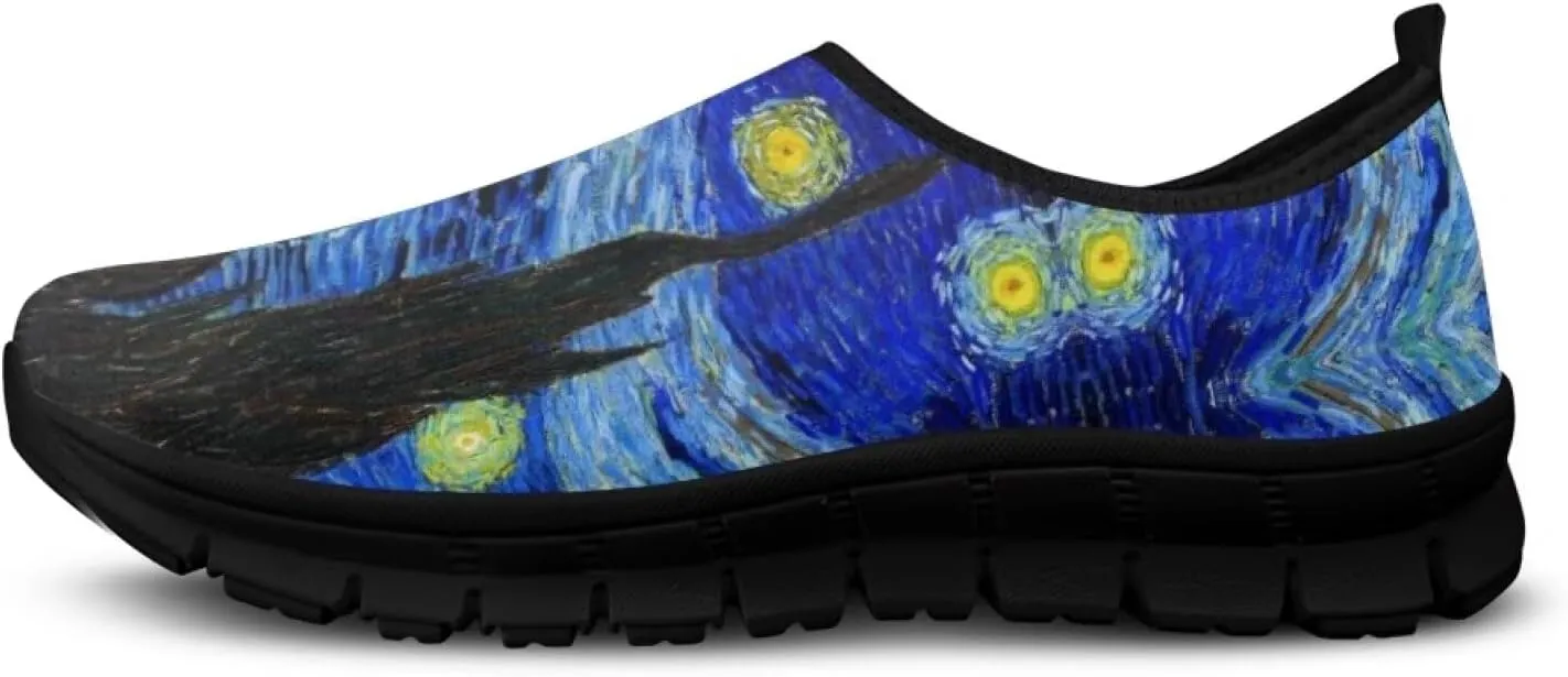 Walking Sneakers for Women Casual Slip On Shoes Black