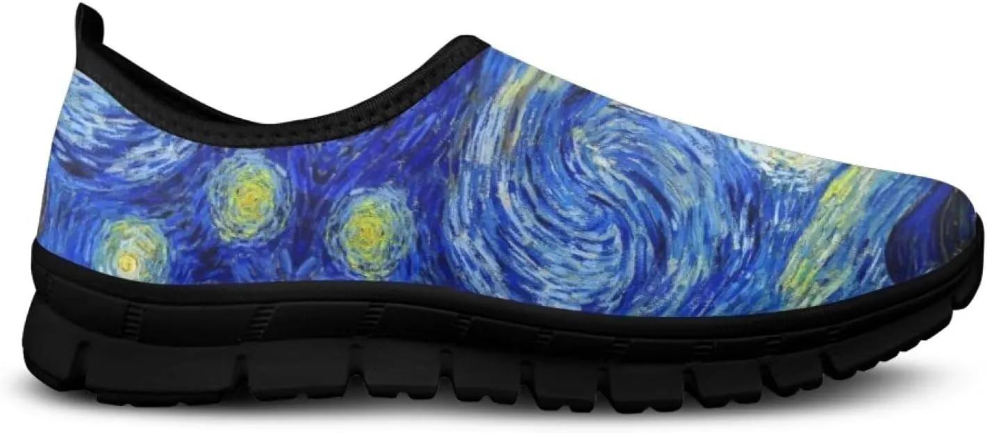 Walking Sneakers for Women Casual Slip On Shoes Black