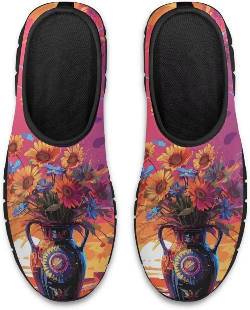 Walking Sneakers for Women Casual Slip On Shoes Black