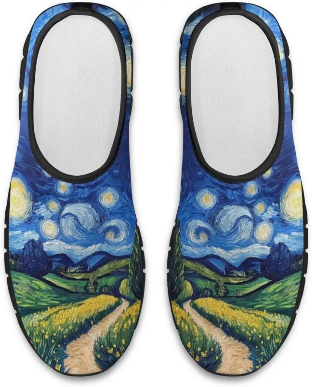Walking Sneakers for Women Casual Slip On Shoes Black