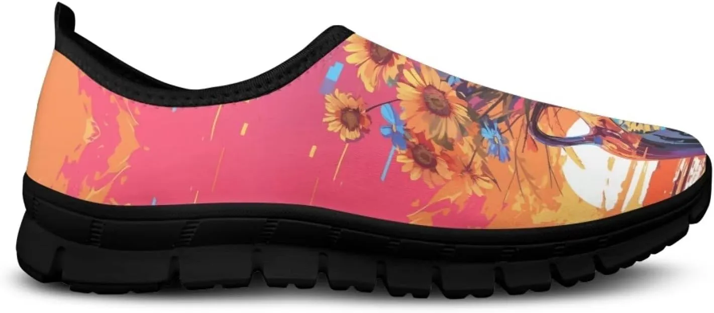 Walking Sneakers for Women Casual Slip On Shoes Black