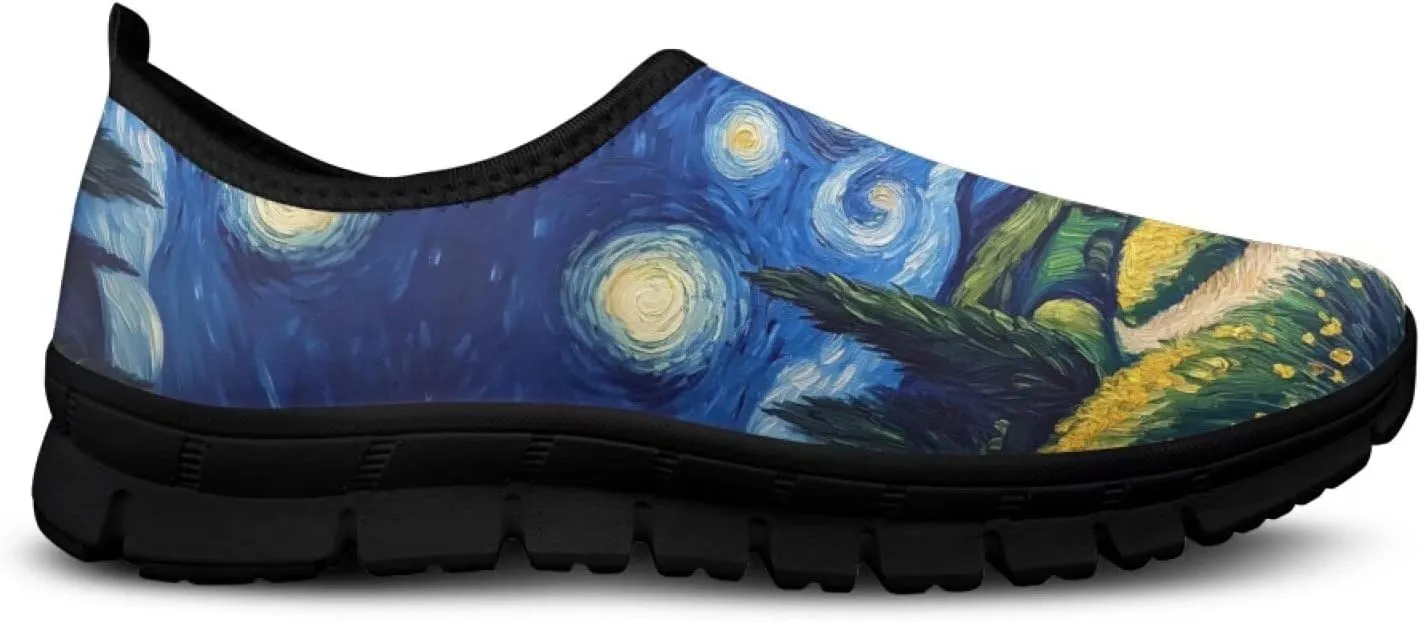 Walking Sneakers for Women Casual Slip On Shoes Black