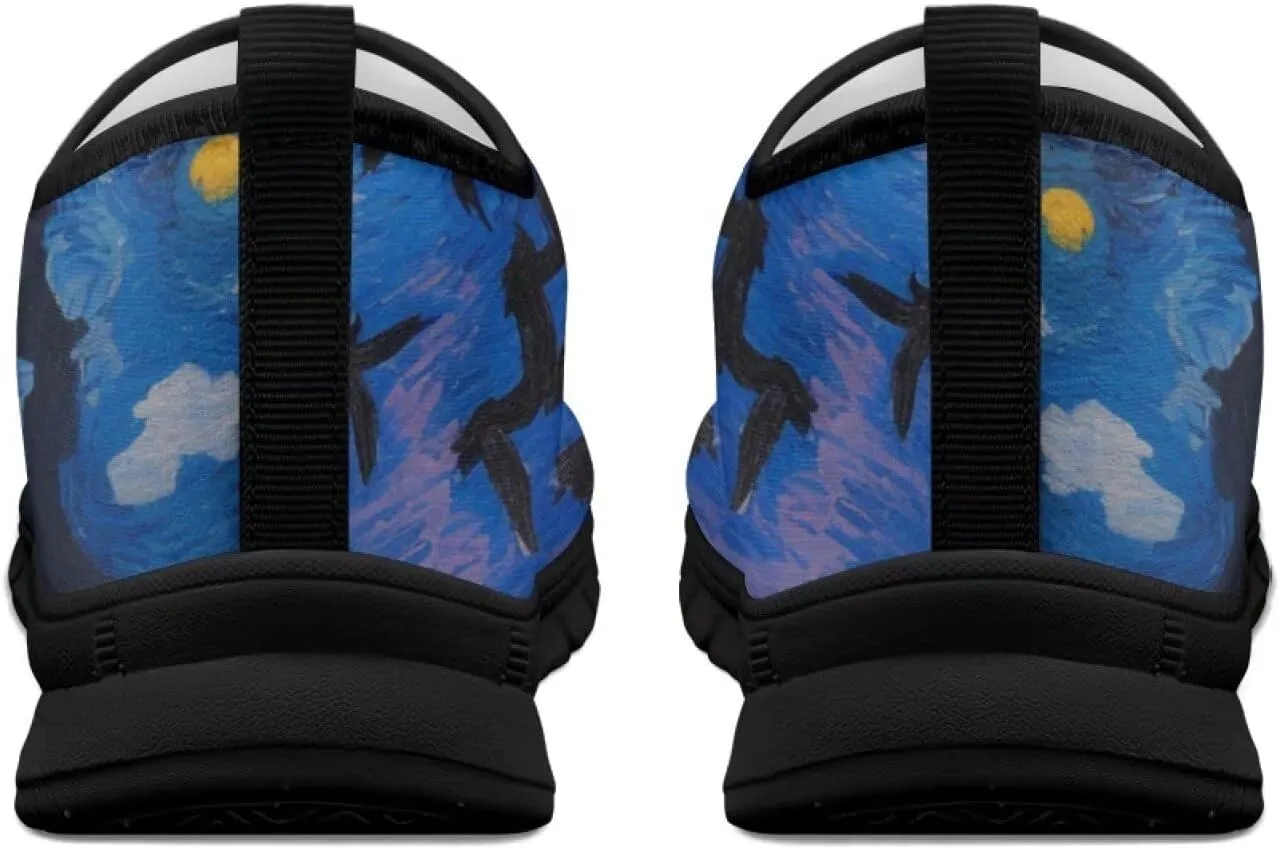 Walking Sneakers for Women Casual Slip On Shoes Black