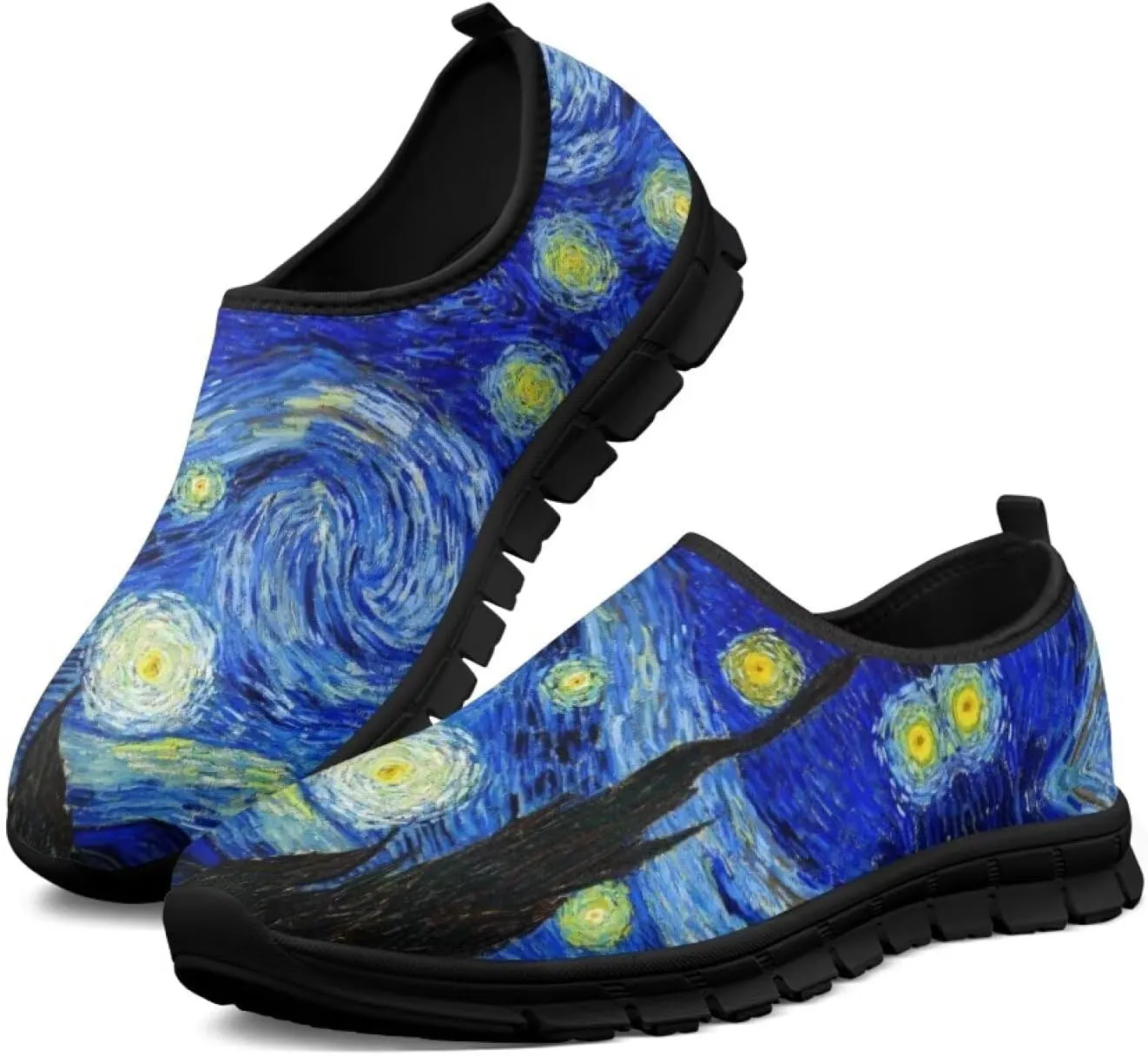 Walking Sneakers for Women Casual Slip On Shoes Black