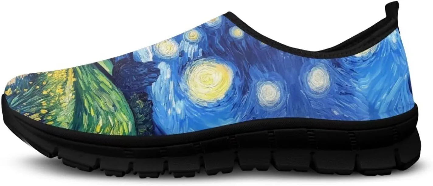 Walking Sneakers for Women Casual Slip On Shoes Black