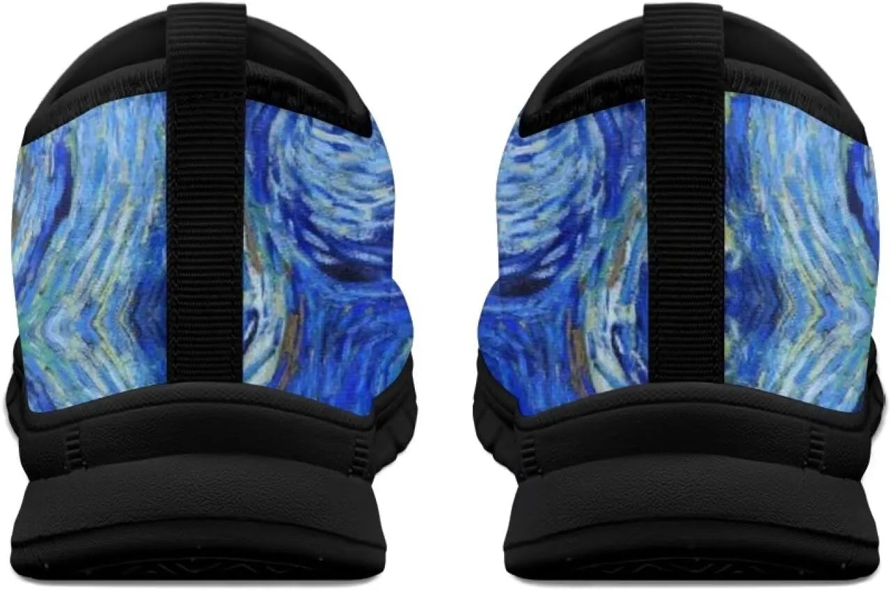 Walking Sneakers for Women Casual Slip On Shoes Black