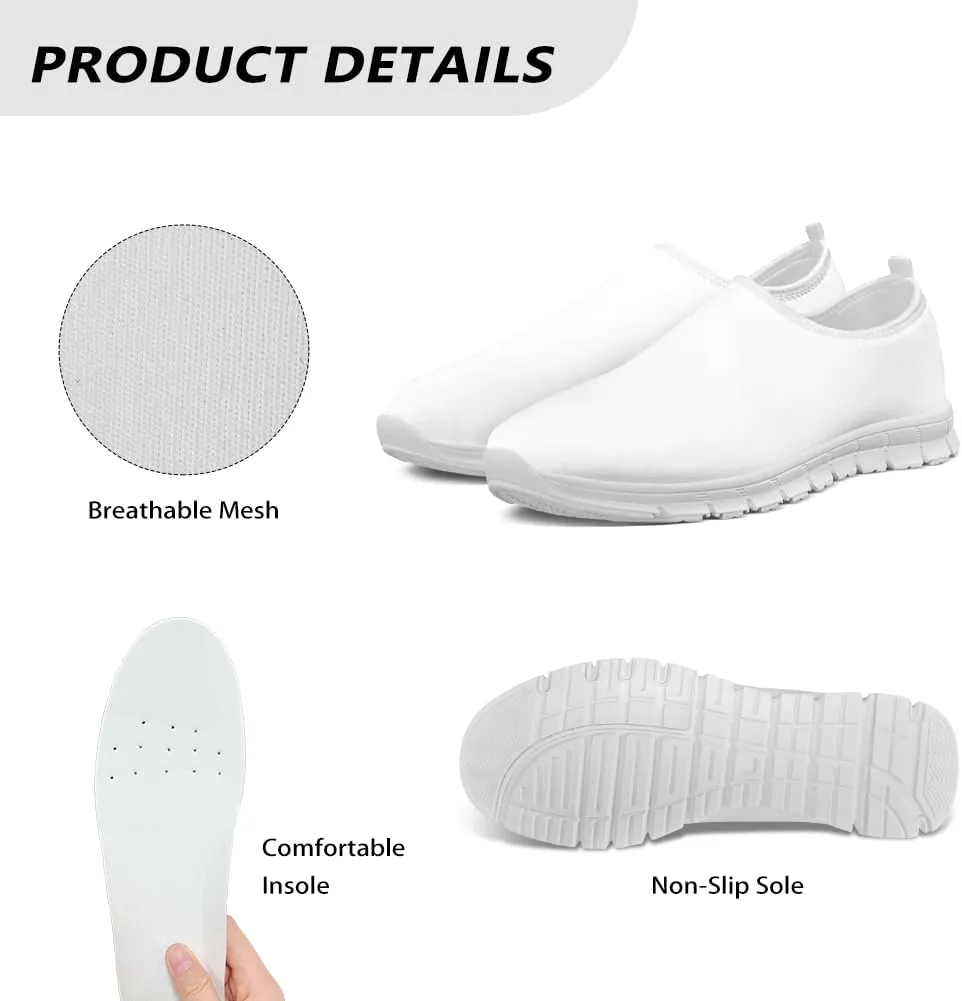 Walking Sneakers for Women Casual Slip On Shoes Black