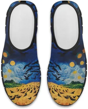 Walking Sneakers for Women Casual Slip On Shoes Black