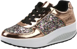 Wedge Sneakers for Women Dressy Size 10 Walking Shoes Women Slip On Dressy Womens Slip On Sneakers 8.5 Womens High Top Sneakers Black Pull On Sneakers Womens