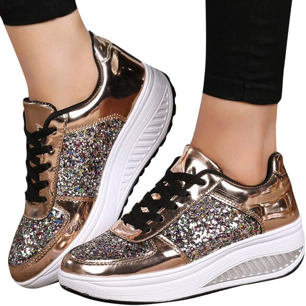 Wedge Sneakers for Women Dressy Size 10 Walking Shoes Women Slip On Dressy Womens Slip On Sneakers 8.5 Womens High Top Sneakers Black Pull On Sneakers Womens