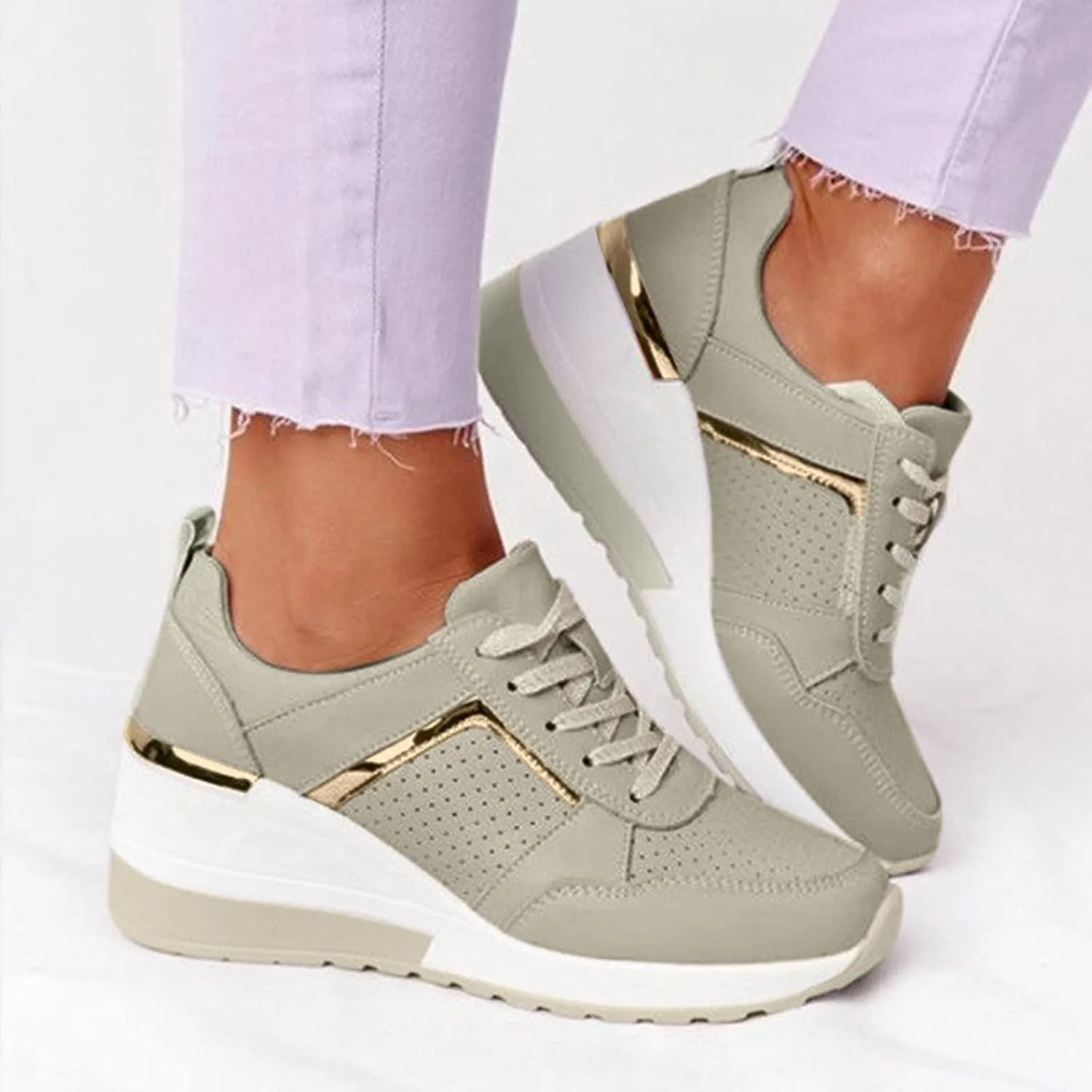 Wedges Sneakers for Women Pull On Sneakers Womens with Good Arch Support Black Shoes Women Dressy Closed Toe Black High Top Sneakers for Women Black Non Slip Tennis Shoes for Women