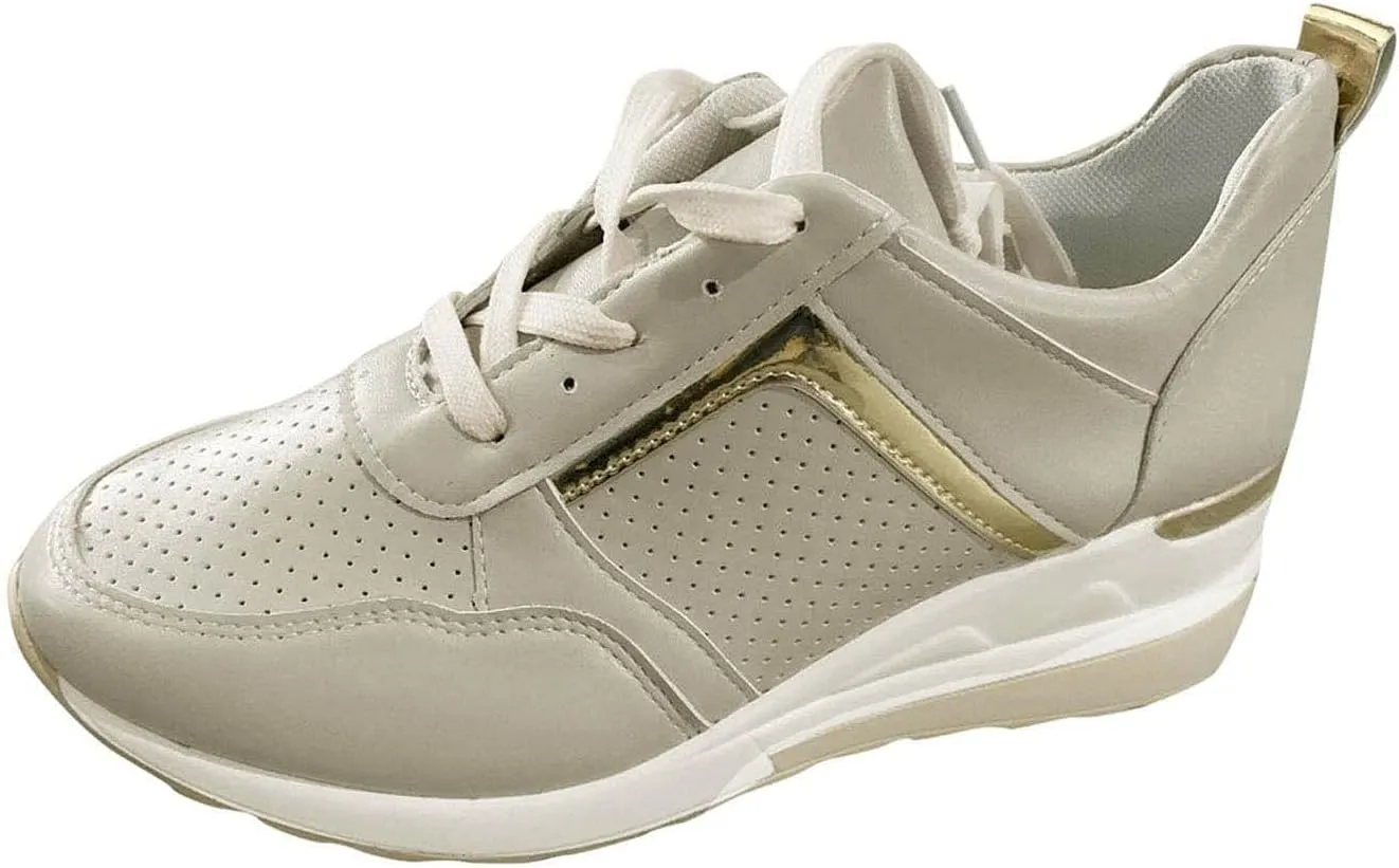 Wedges Sneakers for Women Pull On Sneakers Womens with Good Arch Support Black Shoes Women Dressy Closed Toe Black High Top Sneakers for Women Black Non Slip Tennis Shoes for Women