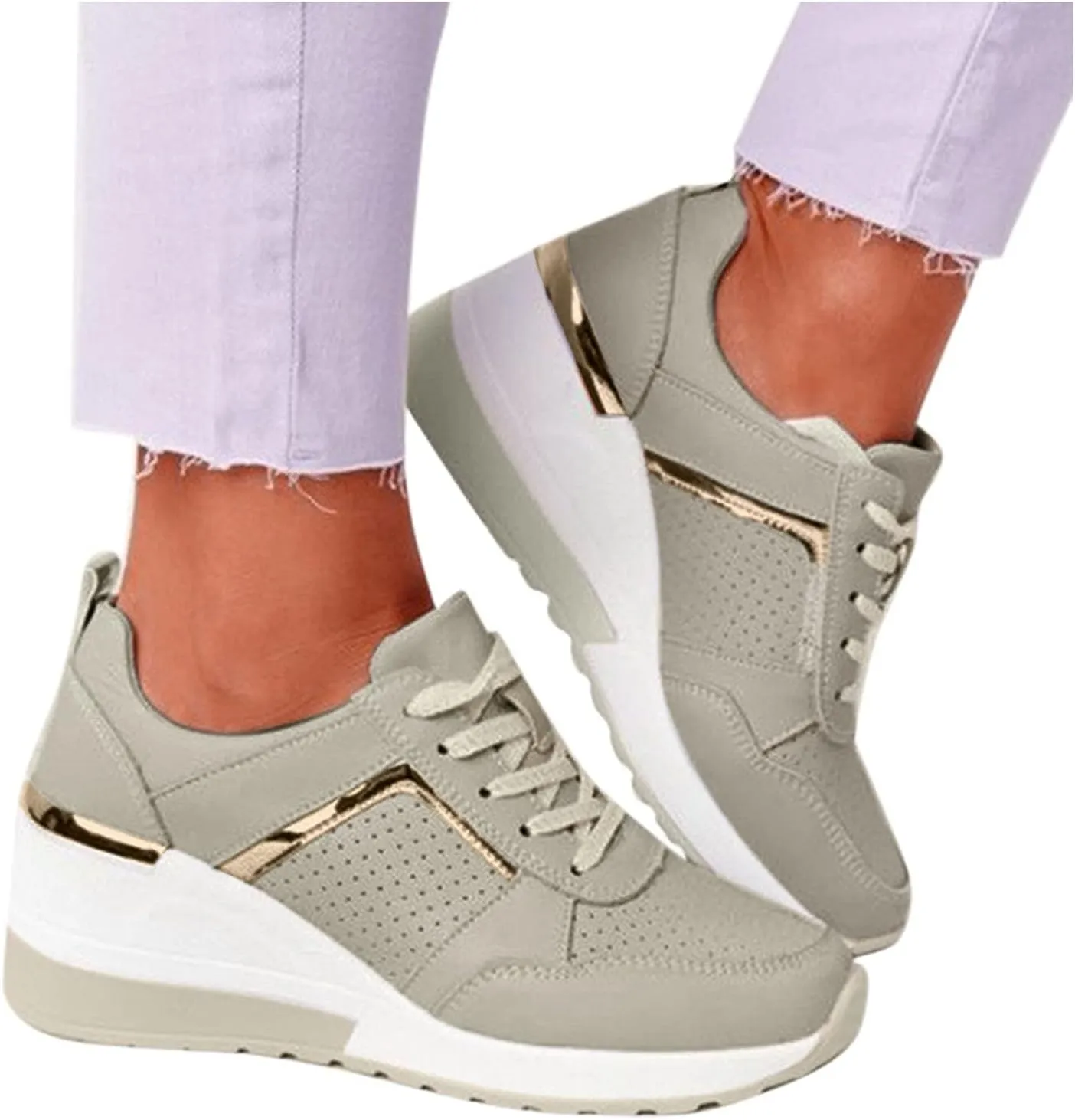 Wedges Sneakers for Women Pull On Sneakers Womens with Good Arch Support Black Shoes Women Dressy Closed Toe Black High Top Sneakers for Women Black Non Slip Tennis Shoes for Women