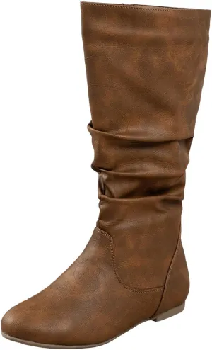 Winter Boots For Women Retro Side Zipper Flat Thigh High Boots Pleated Knee High Boots Fall Tall Long Bootie