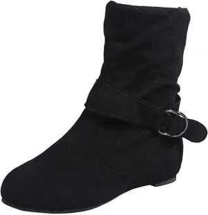 Women Ankle Boots High Ankle Booties for Women Low Heel Womens Shoes Casual Fall Ankle Boots Womens Flat Sole Ankle Boots Comfort Leather Ankle Boots for Women Women Brown Ankle Boot