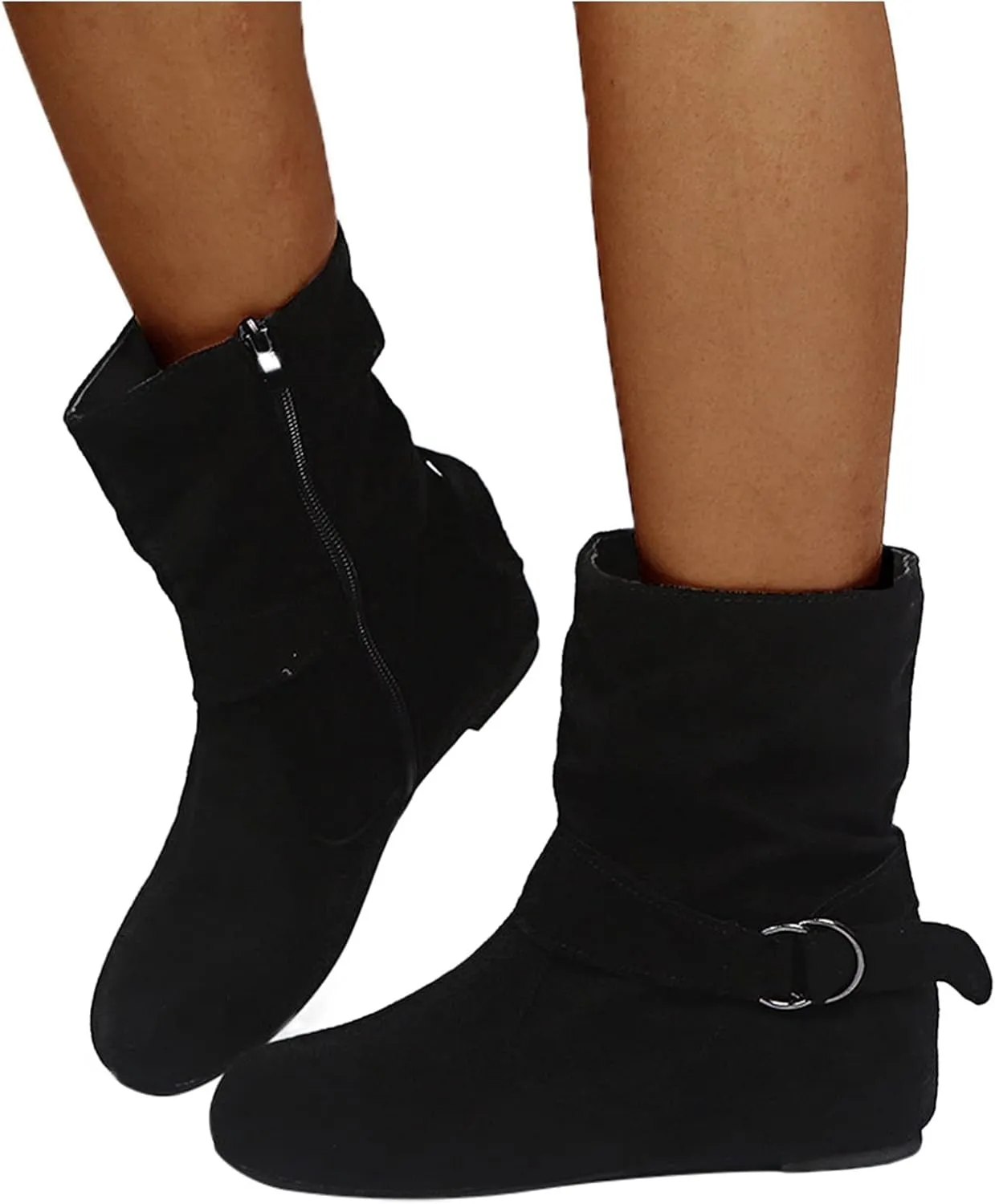Women Ankle Boots High Ankle Booties for Women Low Heel Womens Shoes Casual Fall Ankle Boots Womens Flat Sole Ankle Boots Comfort Leather Ankle Boots for Women Women Brown Ankle Boot