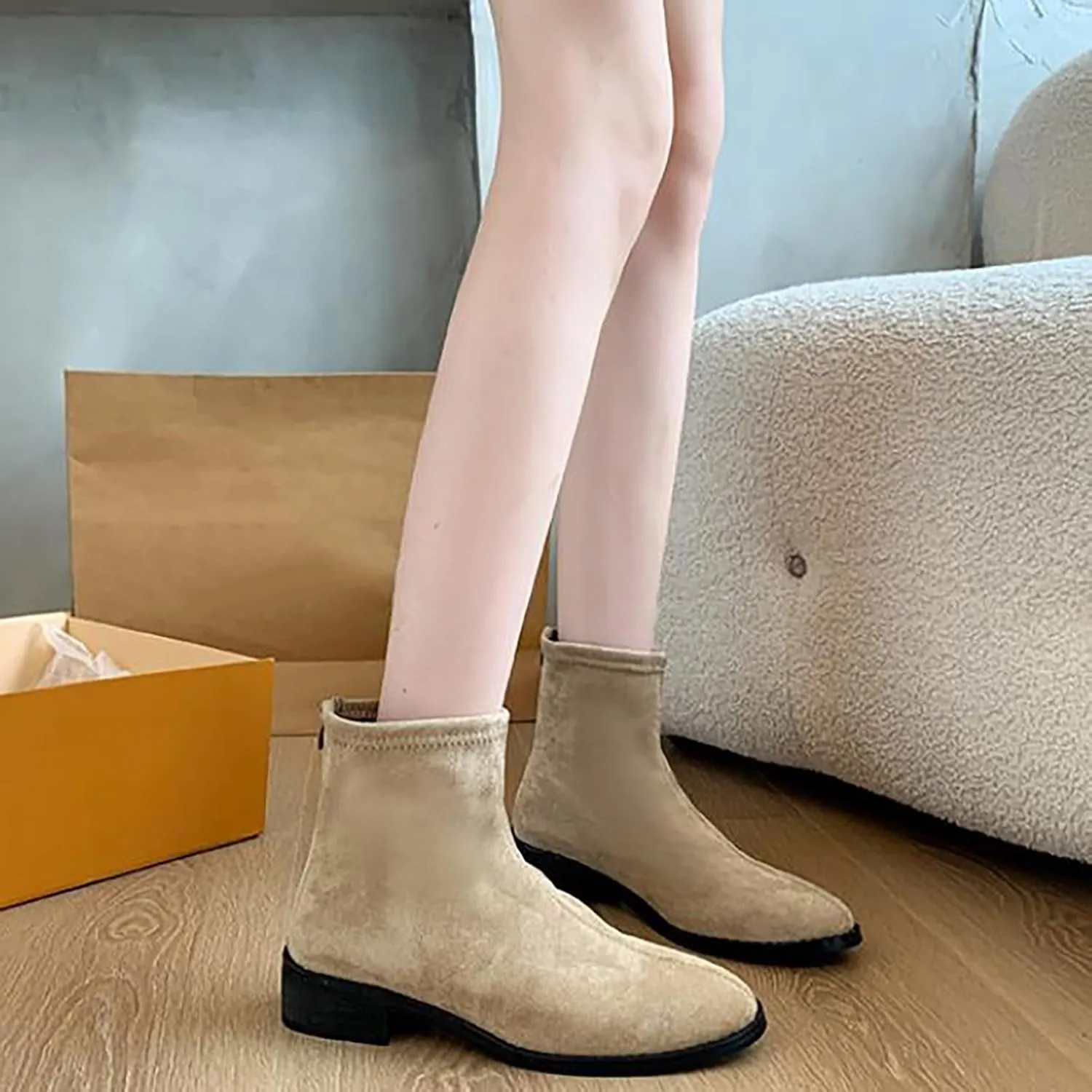 Women Ankle Boots Low Heel Boots for Women Glitter Boots Mid-Calf Boots with Flat Heels Womens Ankle Boots Wide Width Size 6 Women's Ankle Boots Low Heels Chunky Zip Chelsea Style Ankle Bootie