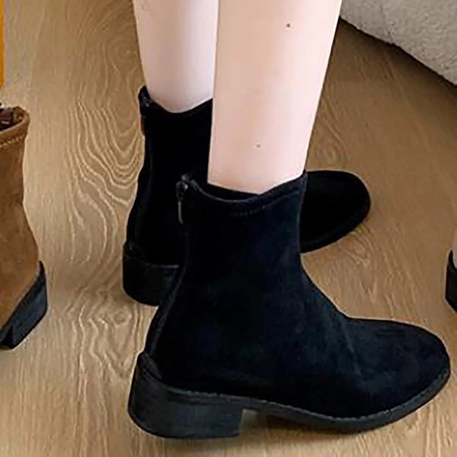 Women Ankle Boots Low Heel Boots for Women Glitter Boots Mid-Calf Boots with Flat Heels Womens Ankle Boots Wide Width Size 6 Women's Ankle Boots Low Heels Chunky Zip Chelsea Style Ankle Bootie