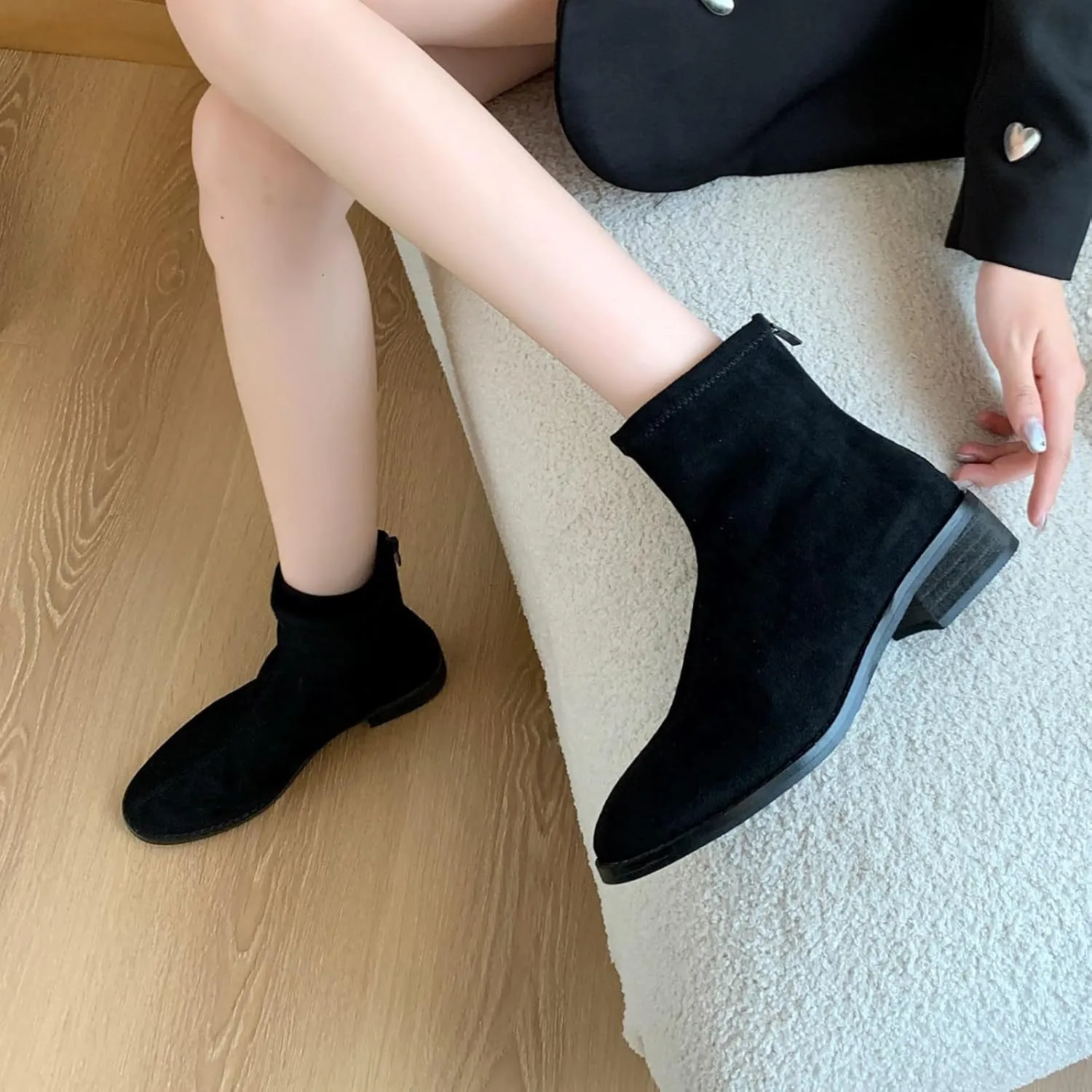 Women Ankle Boots Low Heel Boots for Women Glitter Boots Mid-Calf Boots with Flat Heels Womens Ankle Boots Wide Width Size 6 Women's Ankle Boots Low Heels Chunky Zip Chelsea Style Ankle Bootie