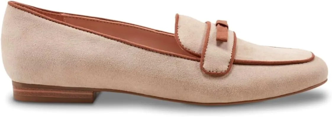 Women Bow Loafer Flats Suede Slip On Comfortable Flat Penny Loafers Closed Square Toe Two-Toned Flat Shoes Patchwork Office Ladies Work Loafers Dressy Casual Club Driver Flats Fall 4-11 M US