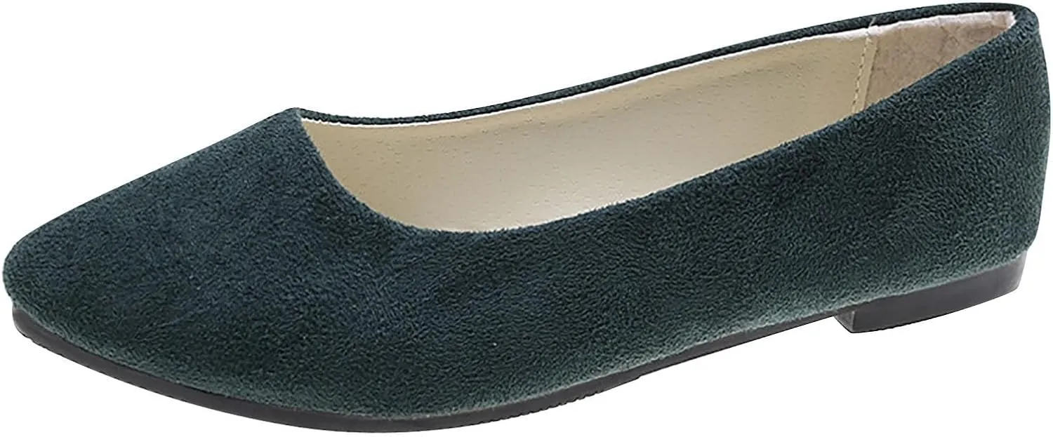 Women Flat Shoes Slip On Comfortable Walking Ballerina Shoes Cute Ballet Flats Ladies Portable Pumps Low Wedge Loafers
