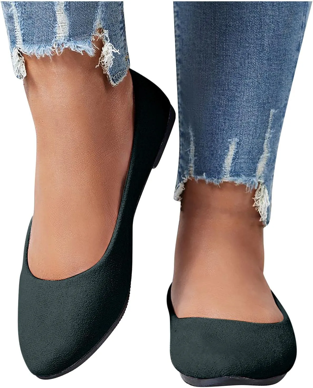 Women Flat Shoes Slip On Comfortable Walking Ballerina Shoes Cute Ballet Flats Ladies Portable Pumps Low Wedge Loafers