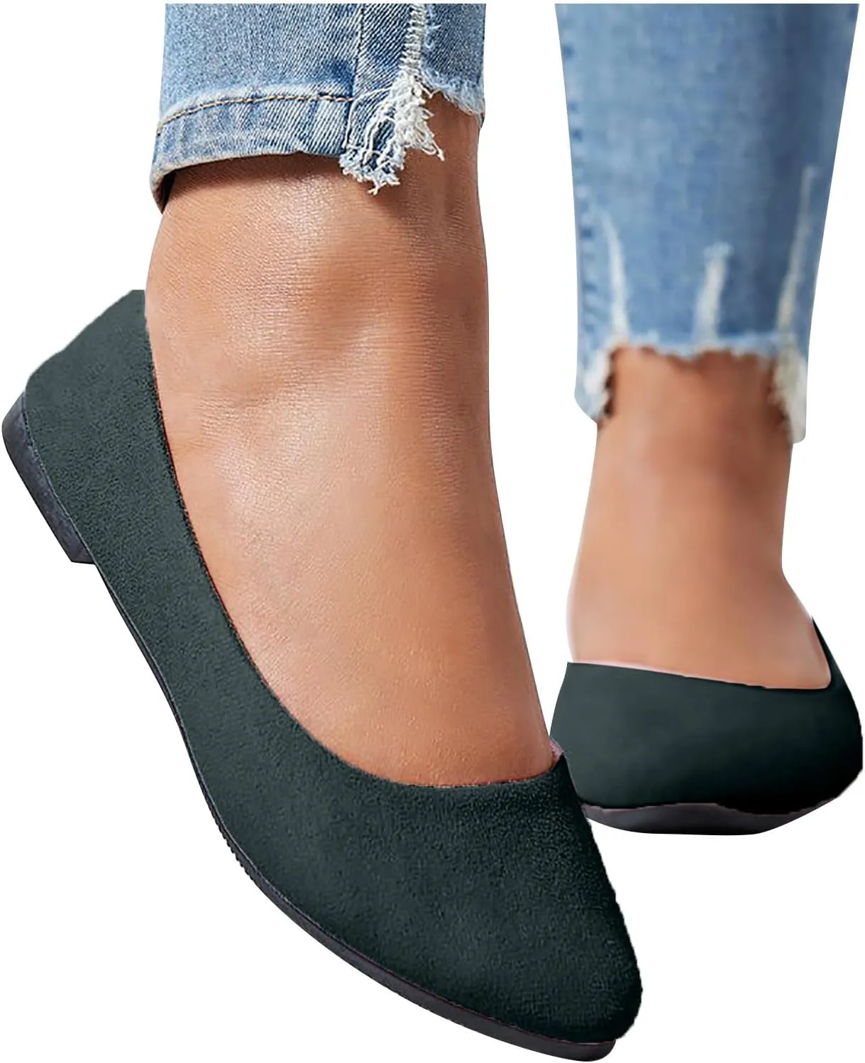 Women Flat Shoes Slip On Comfortable Walking Ballerina Shoes Cute Ballet Flats Ladies Portable Pumps Low Wedge Loafers