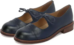 Women Round Closed Toe Loafer Flats Lace Up Burnished Penny Loafers 1 Inch Chunky Stacked Heel Oxford Shoes Matte Leather Slip On Cutout Ladies Office Work Shoes Vintage Comfort 4-11 M US