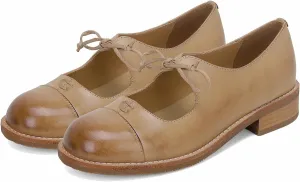 Women Round Closed Toe Loafer Flats Lace Up Burnished Penny Loafers 1 Inch Chunky Stacked Heel Oxford Shoes Matte Leather Slip On Cutout Ladies Office Work Shoes Vintage Comfort 4-11 M US