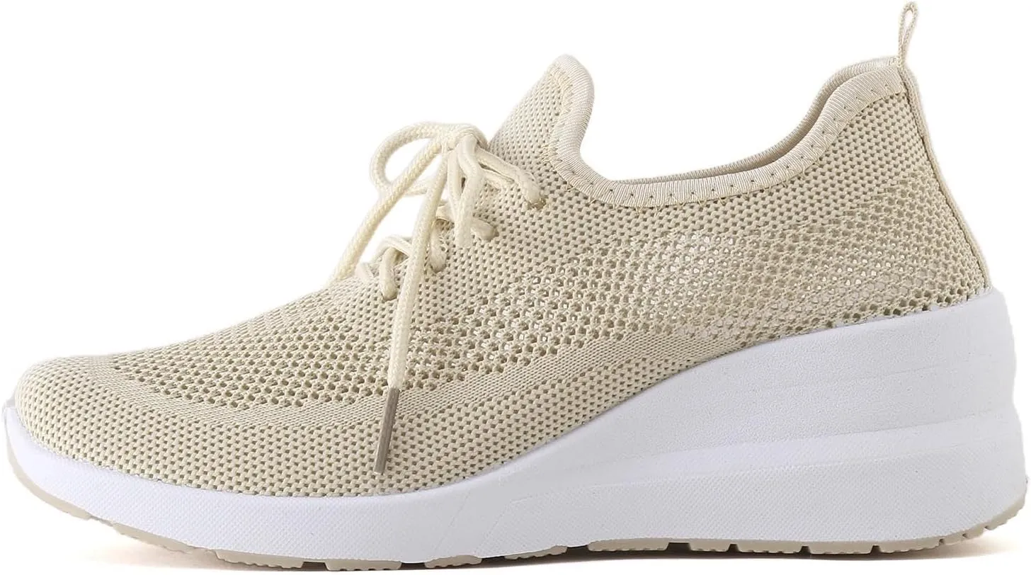 Women Shoes Wedge Thick Sole Breathable Casual Shoes Fashion Soft Sole Casual Tennis Shoes for Women Wide Width Soft Sole