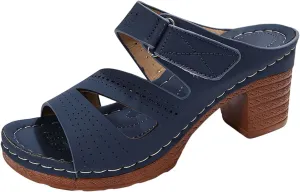 Women Summer Solid Slip On Casual Open Toe Square Heels Comfortable Beach Shoes Sandals Womens Sandals Size 8 Thongs