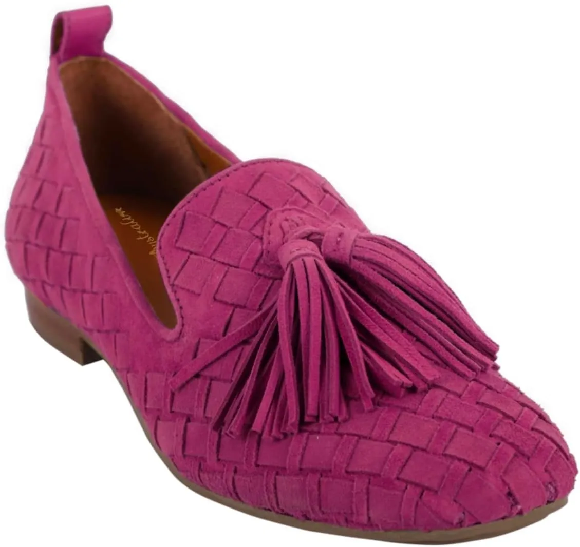 Women Tassel Loafer Flats Suede Square Closed Toe Braided Penny Loafers Slip On Fringe Flat Loafers Knitted Comfortable Flat Heel Woven Loafer Office Work Daily Club Driver Flats 4-11 M US