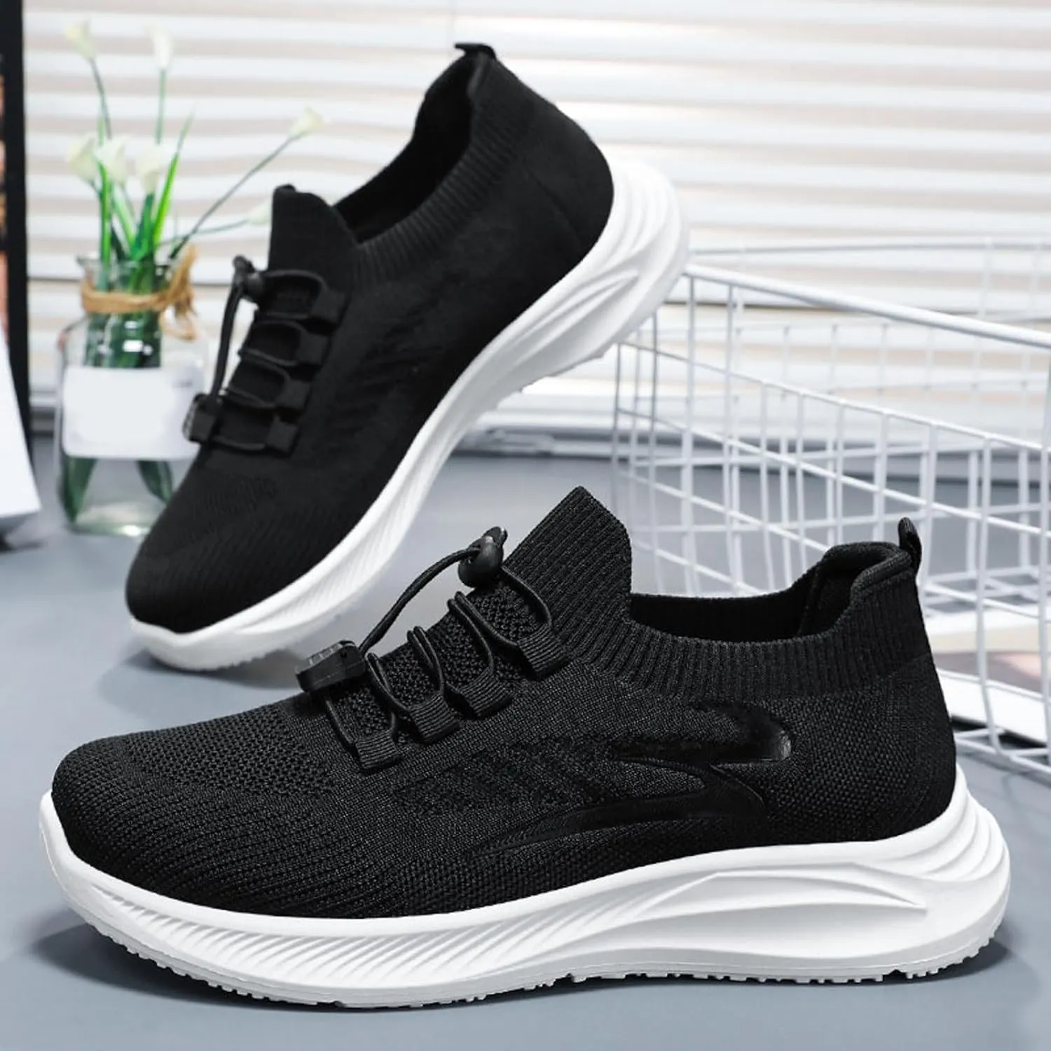 Womens Canvas Slip on Sneakers Walking Tennis Flat Dress Loafers Platform Wedge Mesh Shoes Embroidery Sneakers Casual Slides