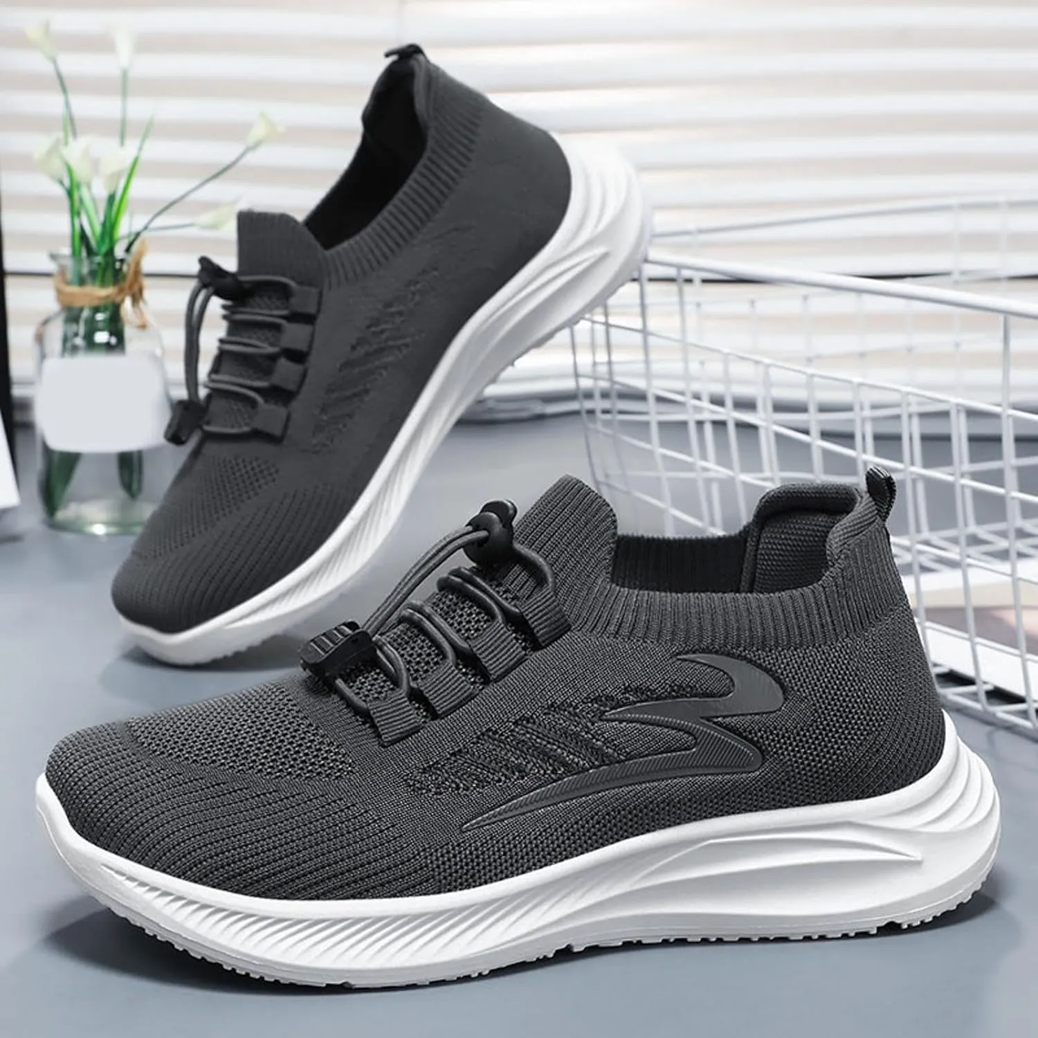 Womens Canvas Slip on Sneakers Walking Tennis Flat Dress Loafers Platform Wedge Mesh Shoes Embroidery Sneakers Casual Slides