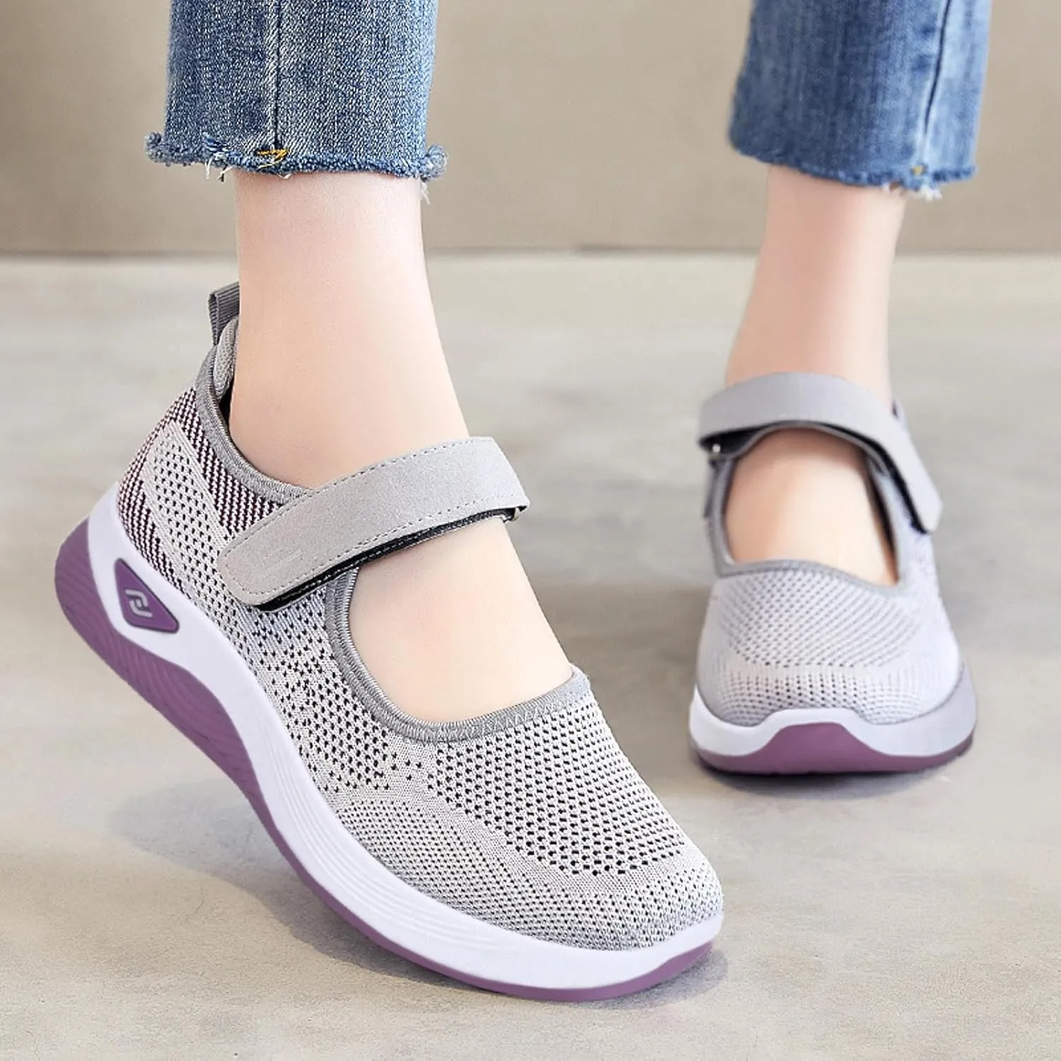 Womens Canvas Slip on Sneakers Walking Tennis Flat Dress Loafers Platform Wedge Mesh Shoes Embroidery Sneakers Casual