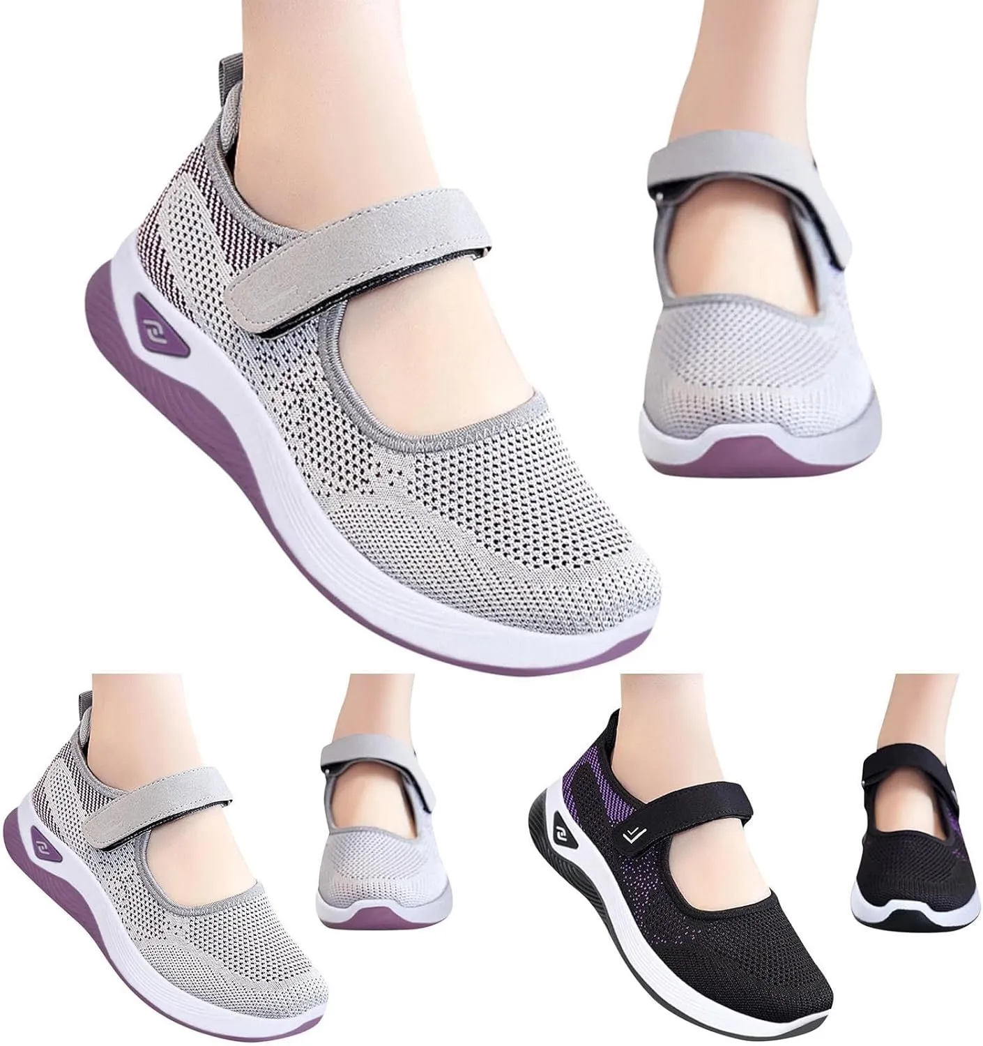 Womens Canvas Slip on Sneakers Walking Tennis Flat Dress Loafers Platform Wedge Mesh Shoes Embroidery Sneakers Casual