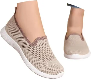 Women's Casual Shoes Comfortable Slip On Footwear Daily Wear Breathable Mesh Design Casual Slip on Tennis Shoes