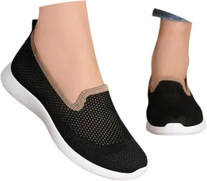 Women's Casual Shoes Comfortable Slip On Footwear Daily Wear Breathable Mesh Design Casual Slip on Tennis Shoes