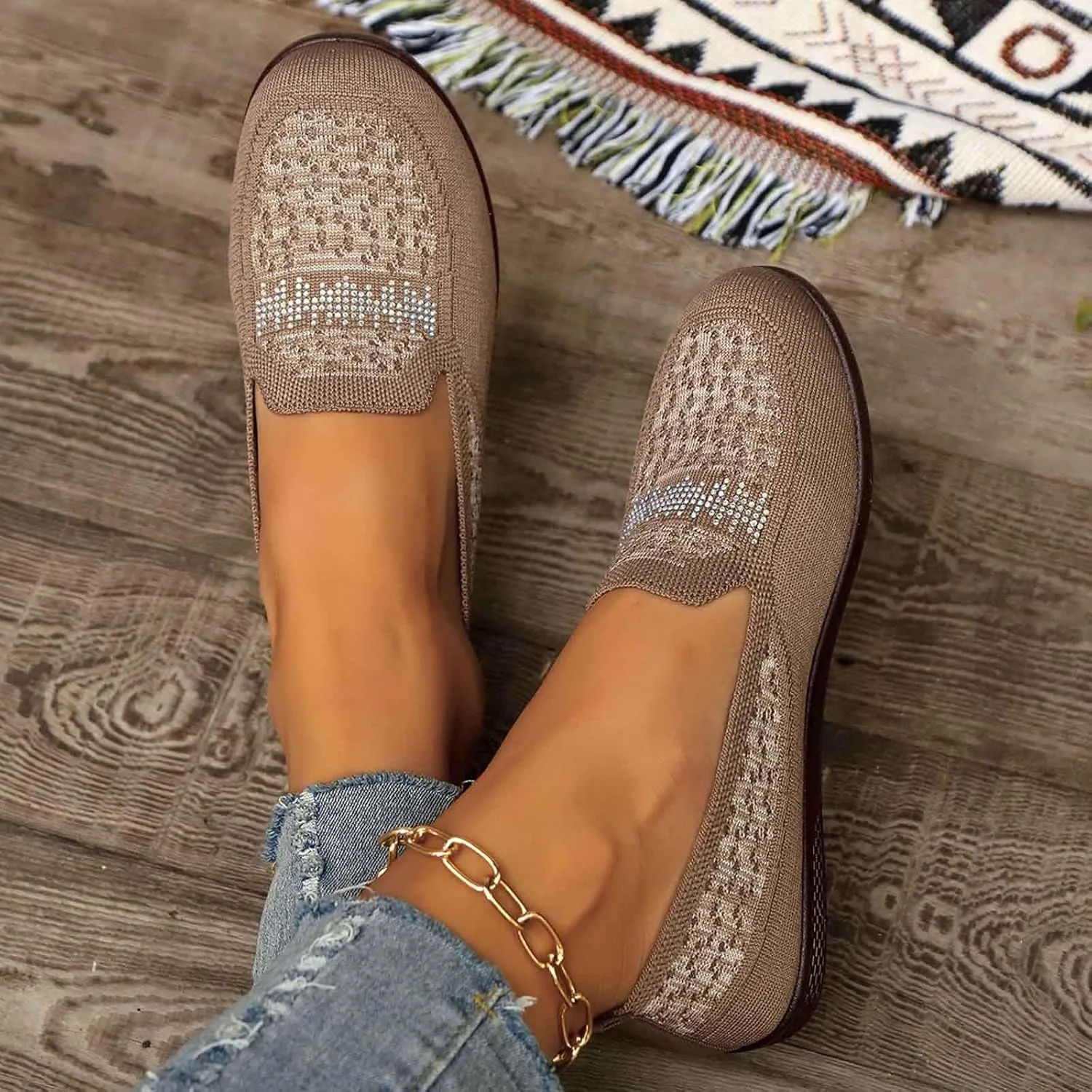 Women's Casual Slip On Shoes Breathable Comfortable Flat Loafers for Daily Wear with Semi Casual Dress Shoes for Men