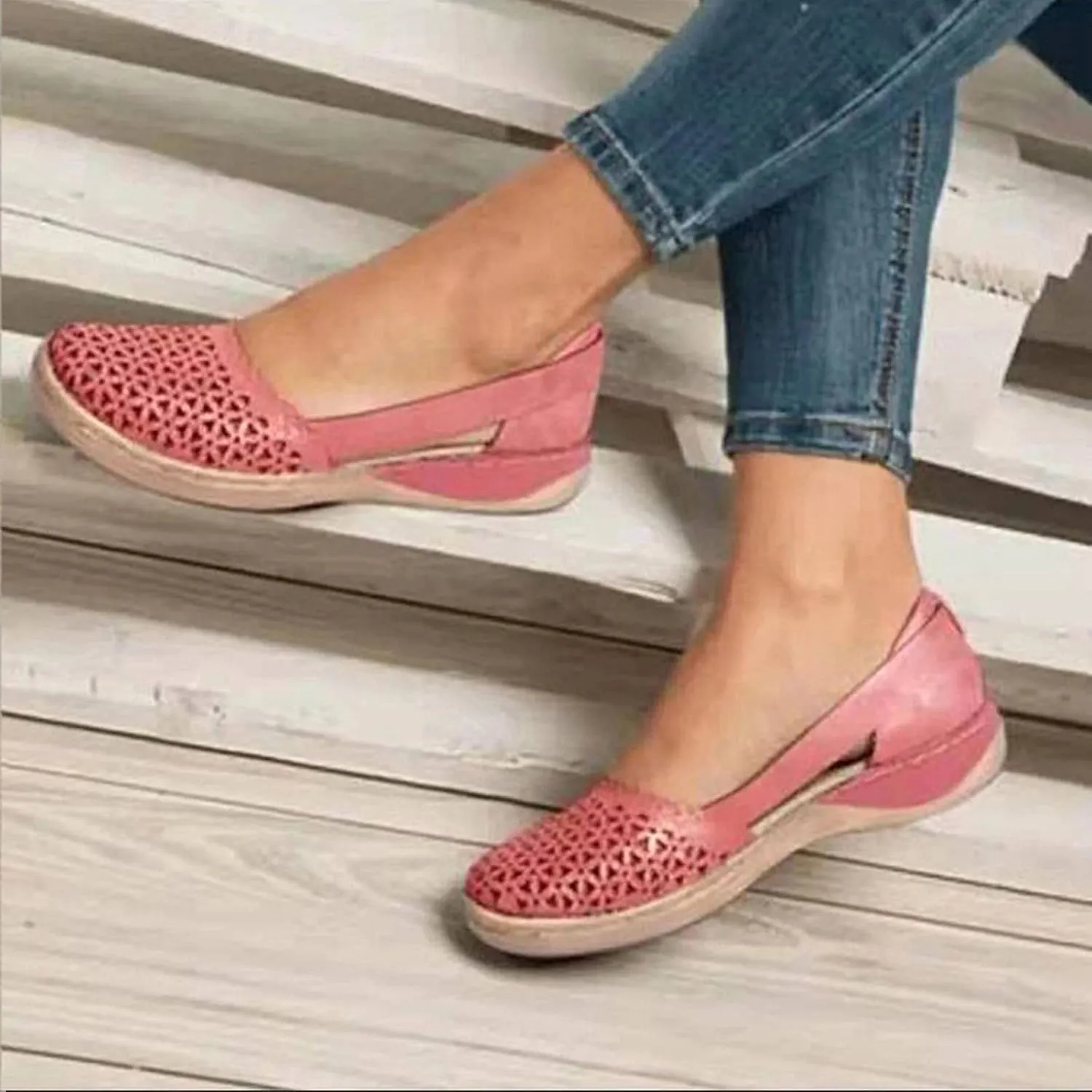 Women's Comfort Walking Boat Shoe Lightweight & Flexible All Season Shoes Cute Loafer Slip on Walking Driving Shoes