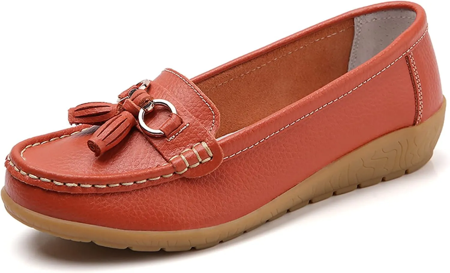 Womens Comfort Walking Flat Loafer Slip On Leather Loafer Comfortable Flat Shoes Outdoor Driving Womens Reefs Size 8